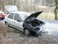 Požár osobního automobilu u Třeboce