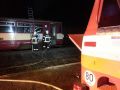 Požár vagonu osobního vlaku Mutějovice 29.3.2014