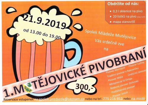 Plakát 1. Mutějovické Pivobraní