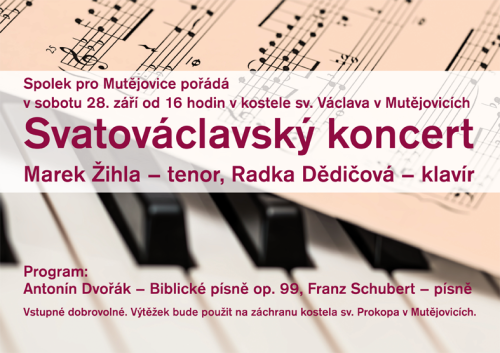 Plakát Svatováclavský koncert v Mutějovicích