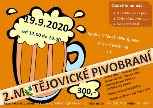 Plakát Mutějovické pivobraní 2020