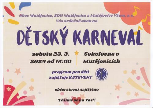 Plakát Dětský karneval 2024