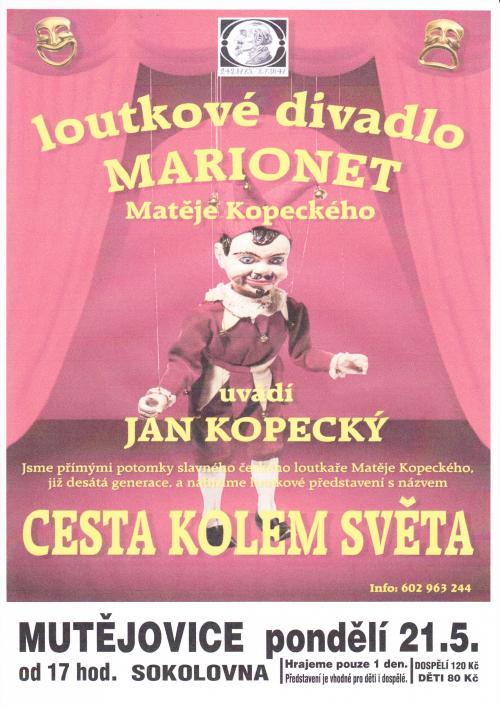 Plakát loutkového divadla Marionet