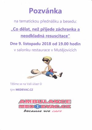 Pozvánka přednáška Medevac